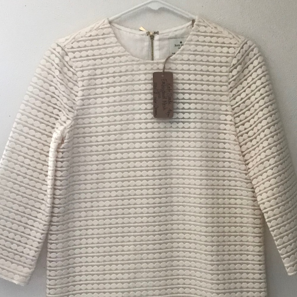 NWT! Kate Spade Cream Embroidered Mesh Shift Dress